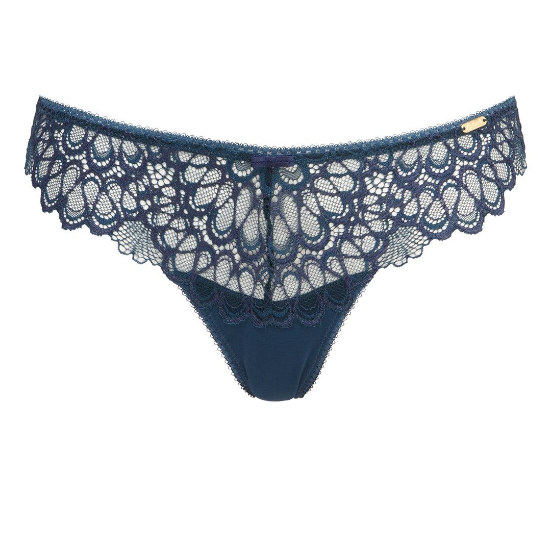 Gossard Swirl Sheer Lace Thong Panty Dark Teal