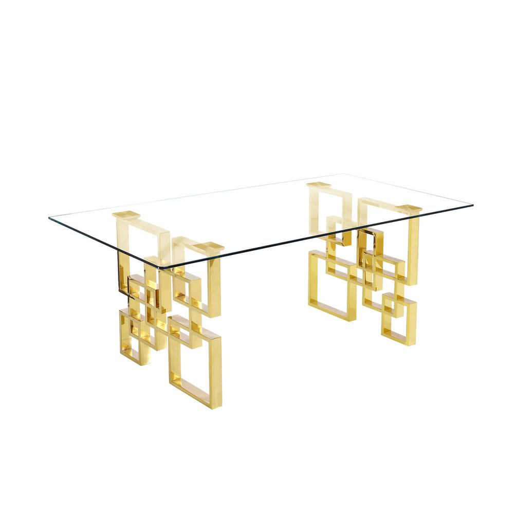 Classic 7 Piece Dining Set With Glass Table Top & Stainless Steel Legs w/Ring Handle, Black