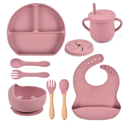 5Pcs/Set Silicone Children Tableware