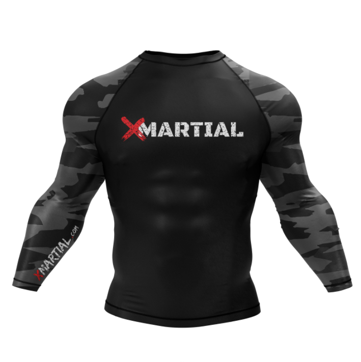 XM GREY RASH GUARD - XMARTIAL SLEEVE